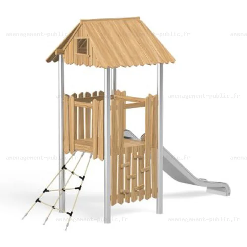 Structure pour aires de jeux extérieurs en bois de robinier